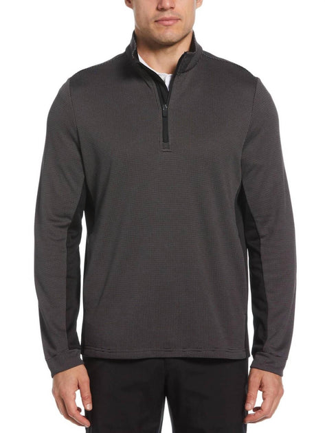 PGA Tour Micro Jacquard Quarter Zip Golf Jacket Grey Small 2
