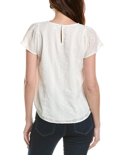 CeCe Flutter Blouse White XS 3
