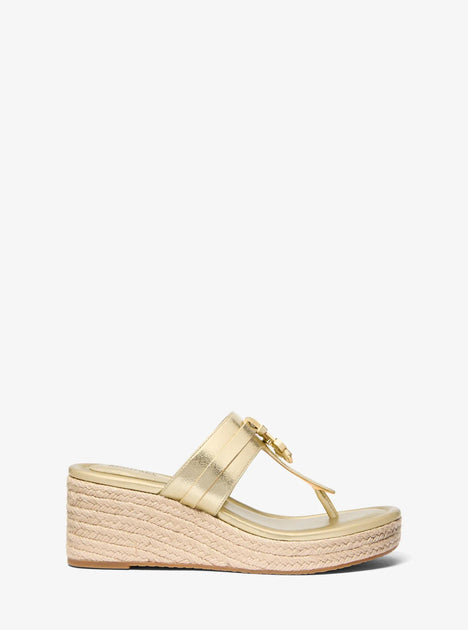 Michael Kors Zoe Wedge Sandal Beige US 6 4