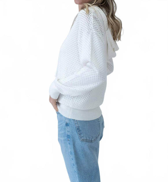 SIX/FIFTY Caught With You Hooded Sweater White XS 3