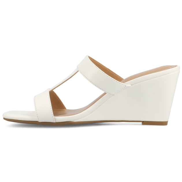 Journee Collection Clodie Wedge Sandal White US 6 3