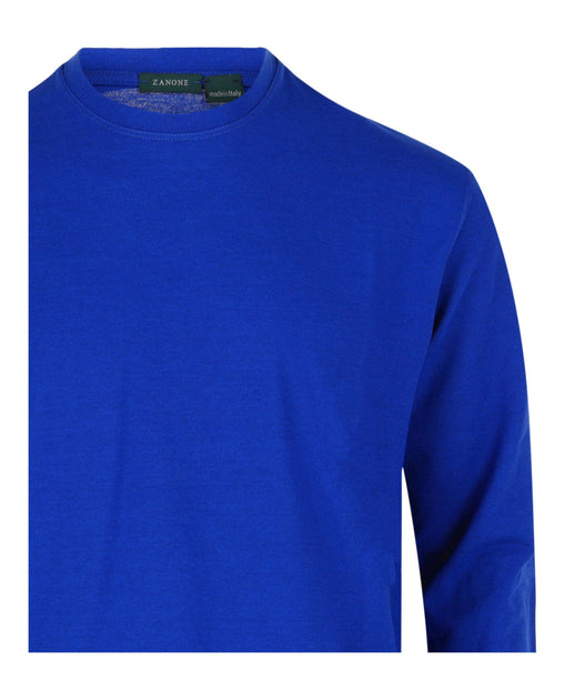 Slowear Zanone Long-Sleeve Crew-Neck T-Shirt Blue EU 44 5