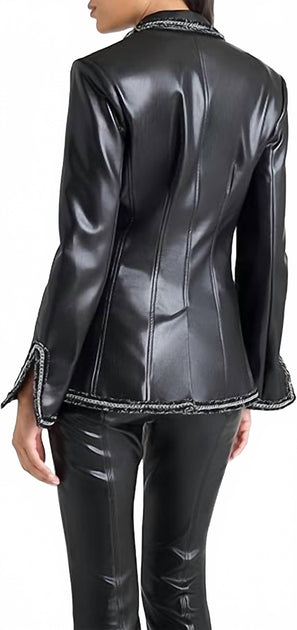 Cinq a Sept Chain Vegan Cheyenne Blazer Black US 8 3