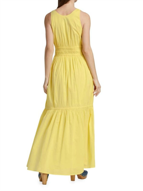 SOMETHING NAVY Tiered Maxi Dress Yellow Medium 4