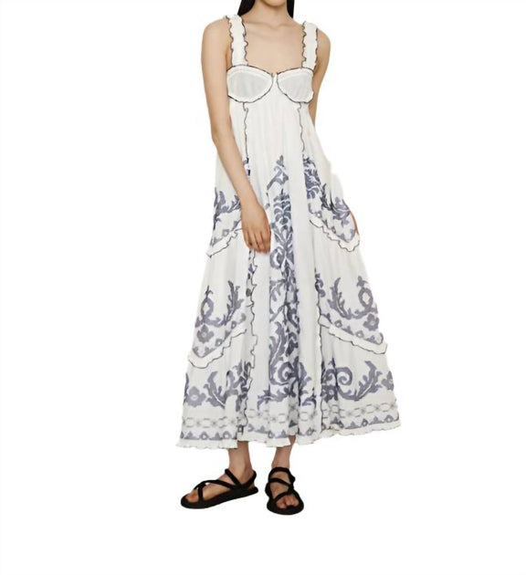ALEMAIS Hazel Smocked Embroidered Dress In White | ShopSimon ALEMAIS Hazel Smocked Embroidered Dress In White | ShopSimon