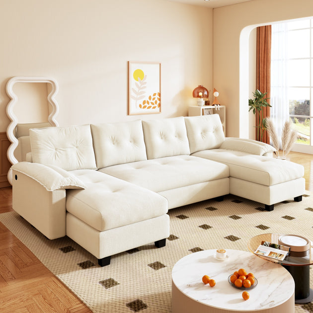 Streamdale U-Shaped Sleeper Sofa with Pull Out Bed Gray 3