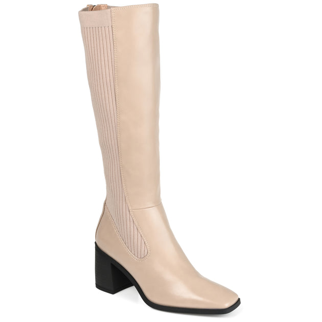 Journee Collection Winny Knee-High Boot Beige US 8.5 2