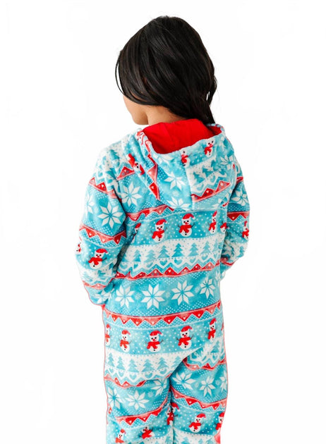 Birdie Bean Kid's Microfleece Hooded Jumpsuit Red 4-6 Years 3
