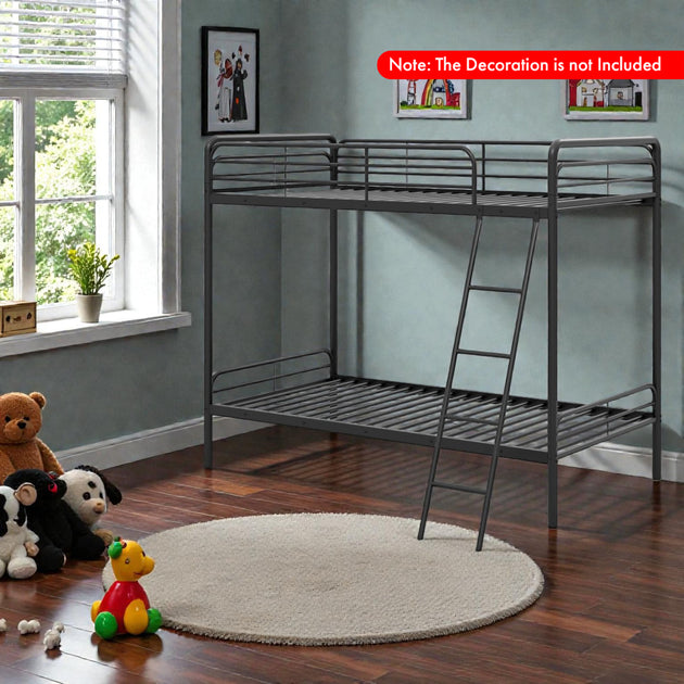 Hivvago Twin over Twin Metal Bunk Bed Black 3