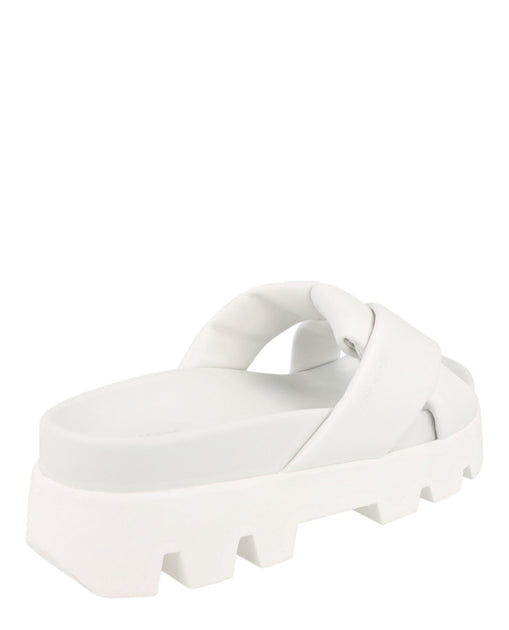 Salvatore Ferragamo Air Lug Leather Slides White US 8 4