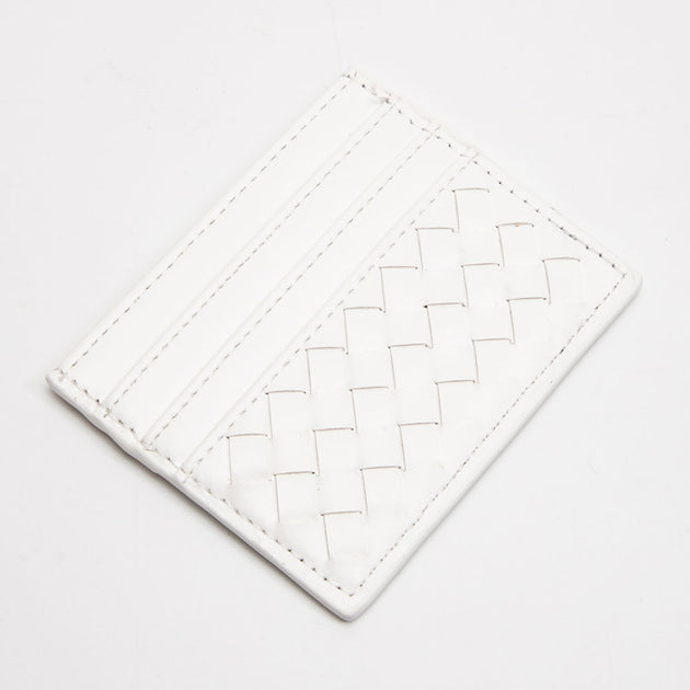 FASHNZFAB Basket Weave Card Holder Wallet Red 3