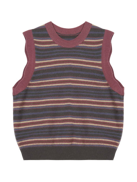 JNBY Kids Striped Knitted Vest Grey 4-6 Years 4