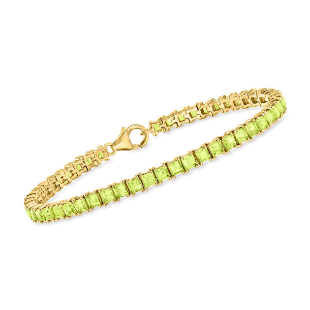 Ross-Simons Square Peridot Tennis Bracelet Green 2