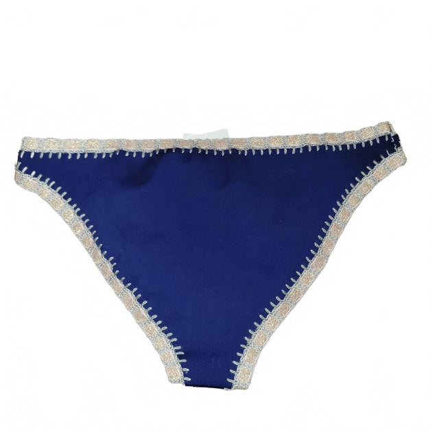 Platinum Swimwear Stitched Scoop Bikini Bottoms Bleu Large 3