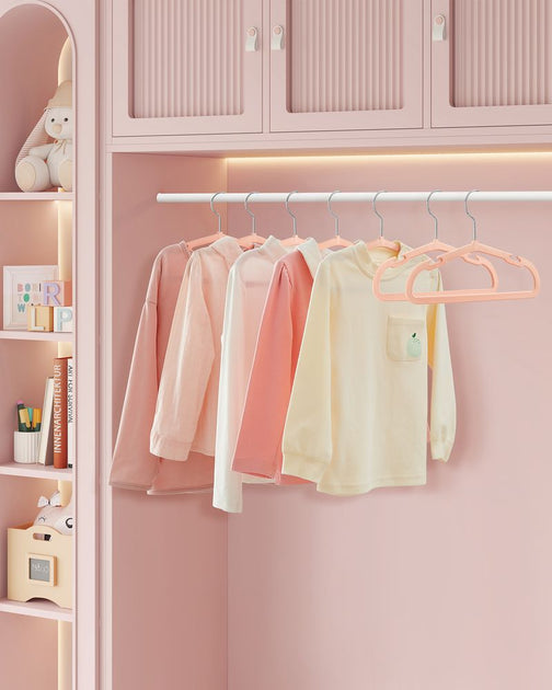 Hivvago Kids Hangers 50 Pack Dove Gray/Cloud White/Coral Pink 3