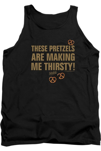 Gildan Seinfeld Pretzels Thirsty Tank Top Black Small 2
