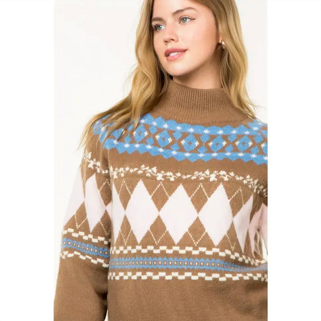 THML Fair Isle Argyle Sweater Multi Large 4