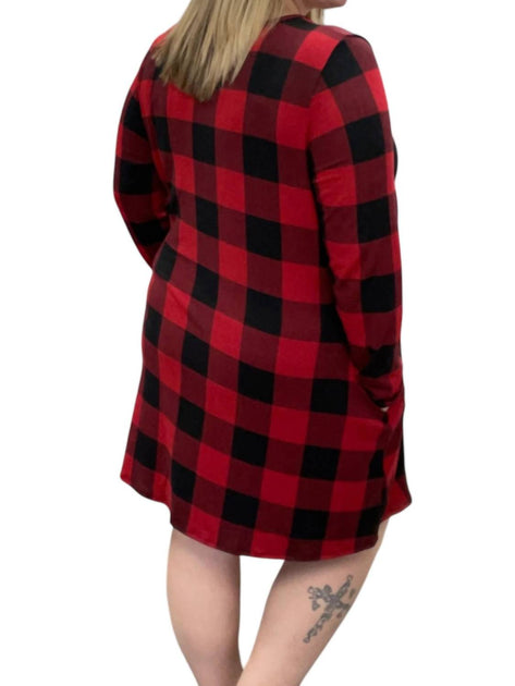 honeyme Buffalo Plaid Dress Red 3X 3