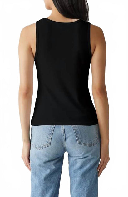 Michael Stars Juno Scoop Neck Tank Schwarz One Size 4