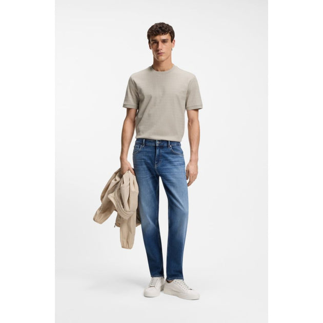 Boss Geometric-jacquard T-shirt Beige Small 3