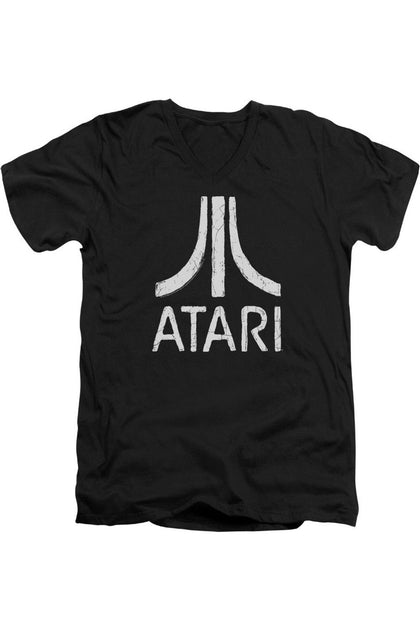 Gildan Atari Rough Logo T-Shirt Manches Courtes Col V Noir XXL 2