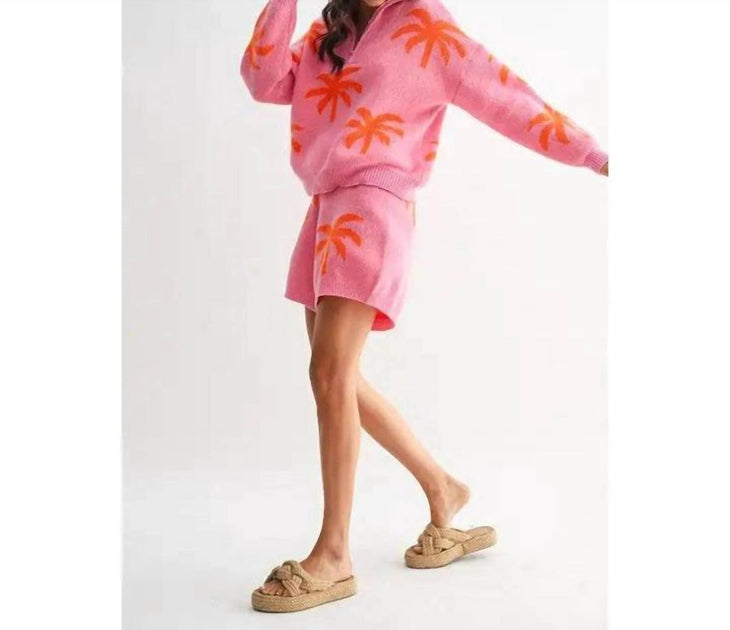 Camellia Palm Tree Set Pink Large 4