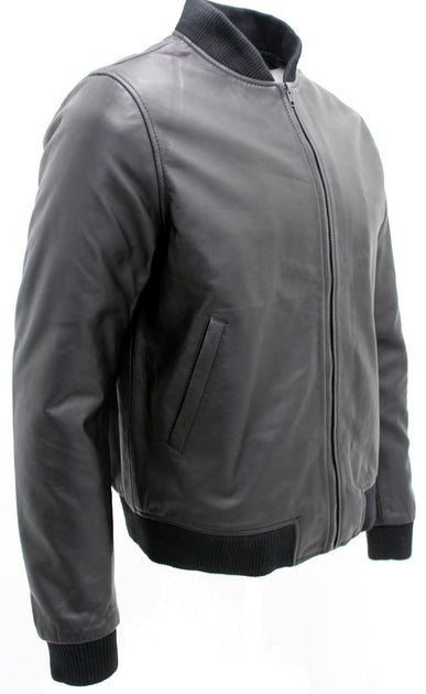 Infinity Mens Varsity Classic Leather Bomber Jacket Brown XLarge 3
