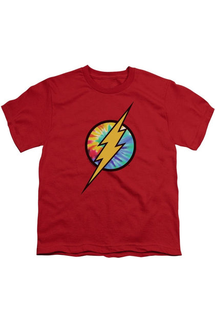 Gildan DC Comics Flash Tie Dye Logo T-Shirt Rouge Large 2