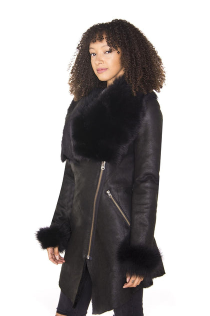 Infinity Romford Shearling Coat Black XXXLarge 4