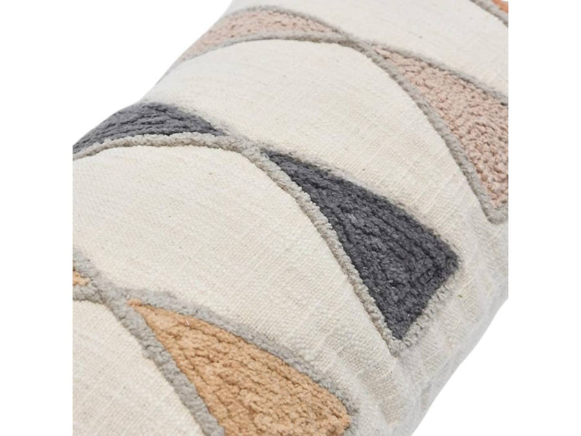 Creative Labs Embroidered Lumbar Pillow Cream 24x12 4