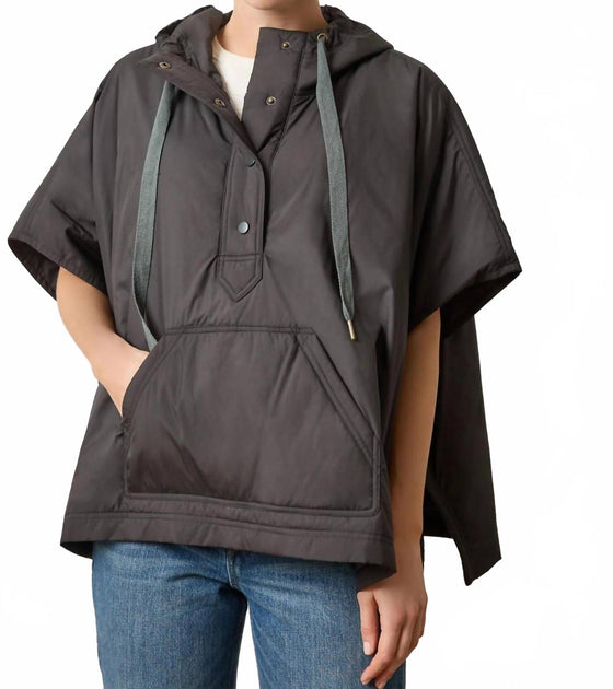 Lilla P Hooded Poncho Black Petite Small 2