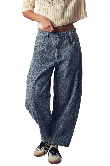Urban Daizy Relaxed Straight Denim Pants Blue Medium 4