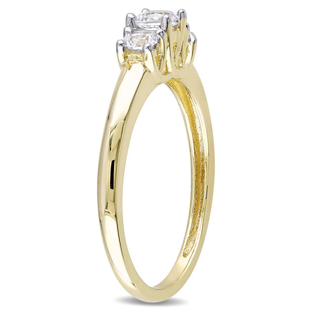 Mimi & Max Created White Sapphire 3-Stone Engagement Ring Silver US 8 4