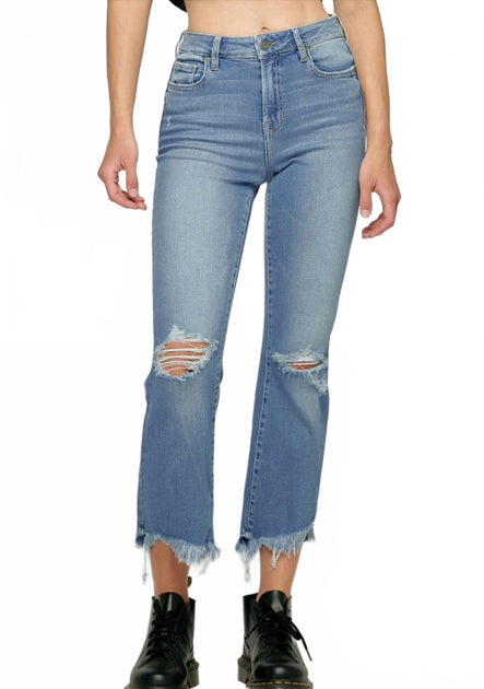 HIDDEN Helena Cropped Flare Jeans Blue 26 2