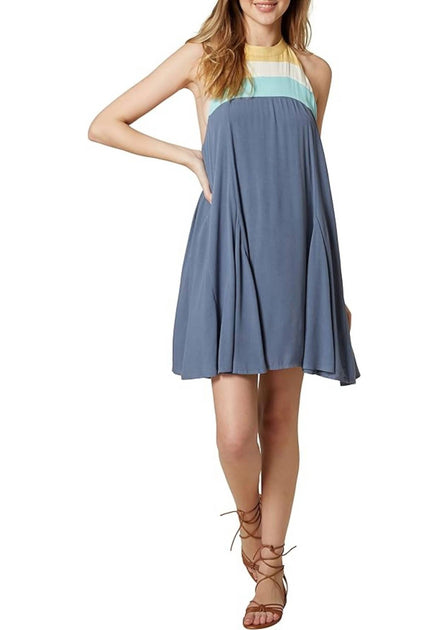 O'Neill Tristyn Halter Mini Dress Blue Small 2
