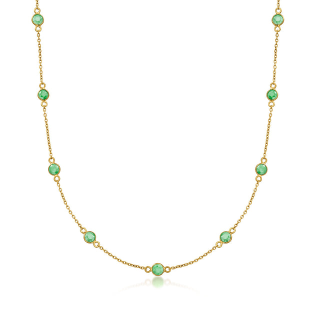 Ross-Simons Emerald Station Necklace Green 3