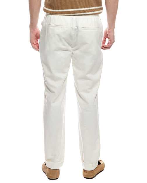 Onia Linen-Blend Stretch Cuff Pant White Medium 3