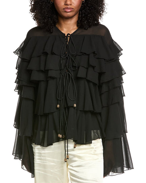 Beulah Solid Blouse Black Medium 2