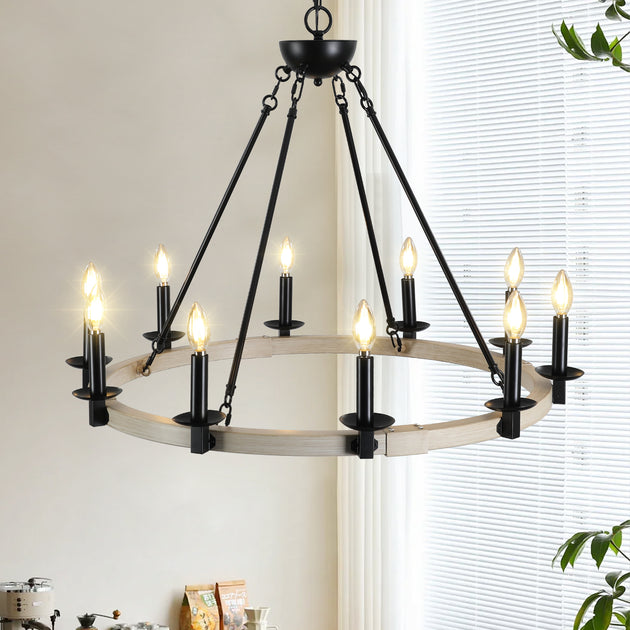 Streamdale 10-Light Candle Chandelier Black 2