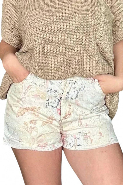 Mystree Paisley Detail Washed Shorts Multi Medium 3