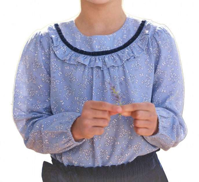 Little English Amelia Blouse Blue US 10 4