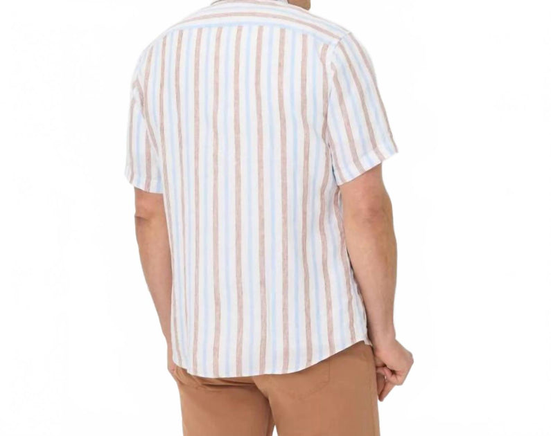 Brax Hardy Linen Mix Short Sleeved Shirt White 2X 3