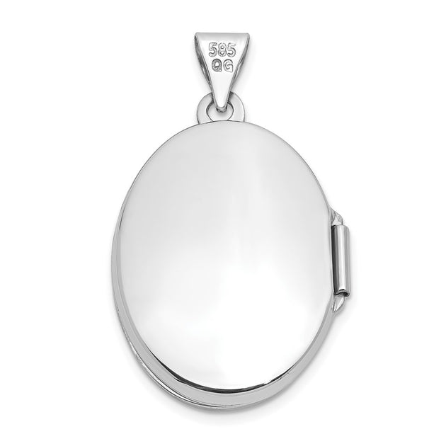 Diamond2Deal 14k White Gold Oval Locket Pendant Silver 4