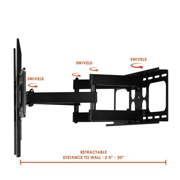 Megamounts Full Motion Wall Mount Black One Size 4
