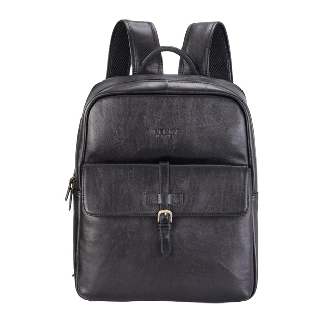 Infinity Cove Genuine Leather Laptop Backpack Black 2