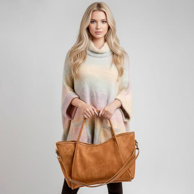 FASHNZFAB Plain Shoulder Bag Beige One Size 2
