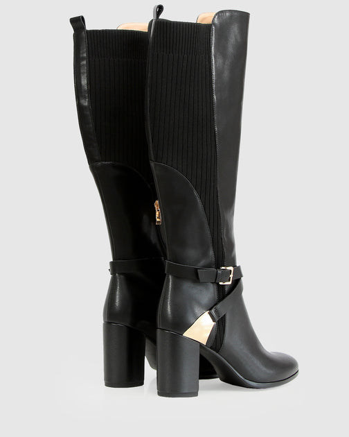 Belle & Bloom Breton Knee High Boot Black US 7 4