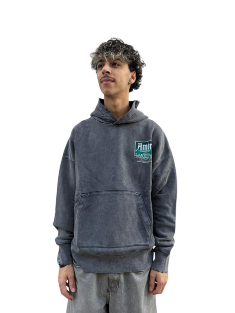 Amiri Washed Charcoal Grey Hoodie Grey Medium 2