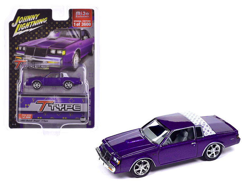 Johnny Lightning 1987 Buick Regal T-Type Purple Metallic 1/64 3
