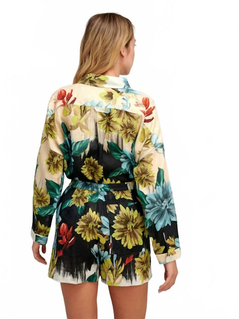 Pearl Mona Floral Linen Short Multi Small/Medium 3